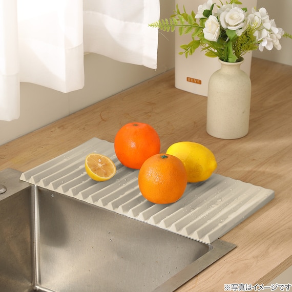 水が流れる 水切りマット(RH754 ベージュ) 1枚目画像