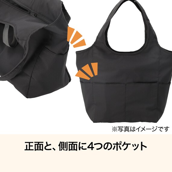 おりたためる保冷バッグポケット付(13L ダークグレー) 3枚目画像