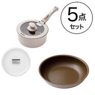 IH・ガス火 スピンコート 取っ手がとれる5点セット(MO FS005)