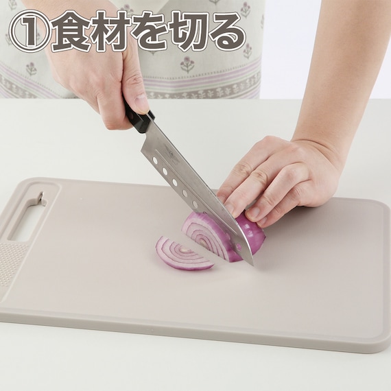 解凍プレート付きまな板(L モカ CB004) 2枚目画像