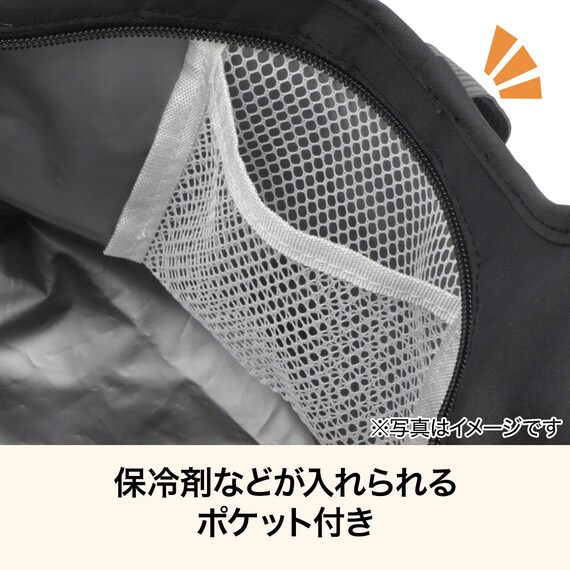 おりたためる保冷ランチバッグ(4L ダークグレー) 5枚目画像