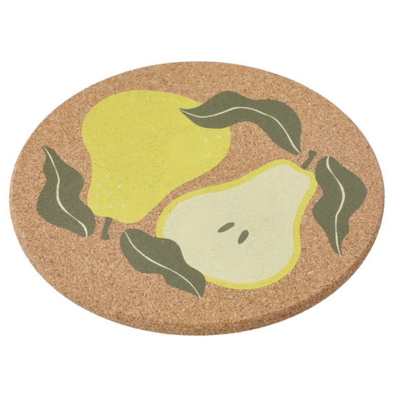 マグネット付きコルク鍋敷き(洋ナシ NR02) 1枚目画像