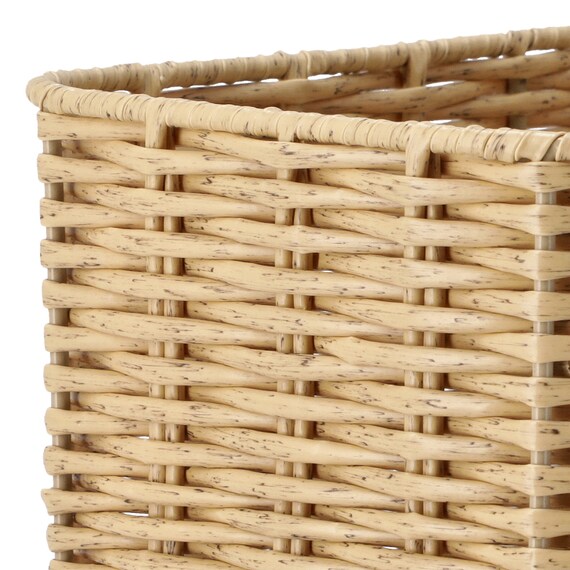 ラタン風 バスケットハーフ取っ手付き(HN251102) 7枚目画像