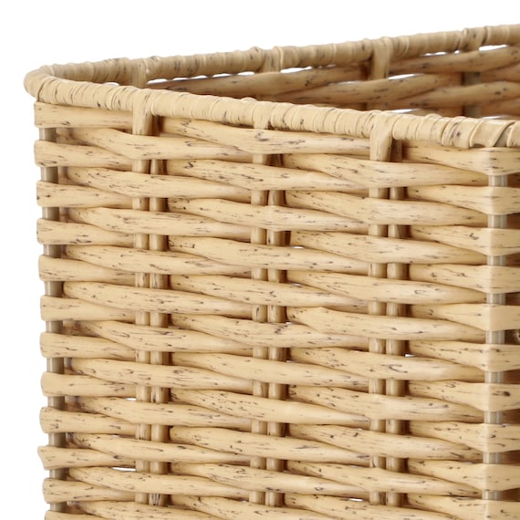 ラタン風 バスケットハーフ取っ手付き(HN251102) 7枚目画像