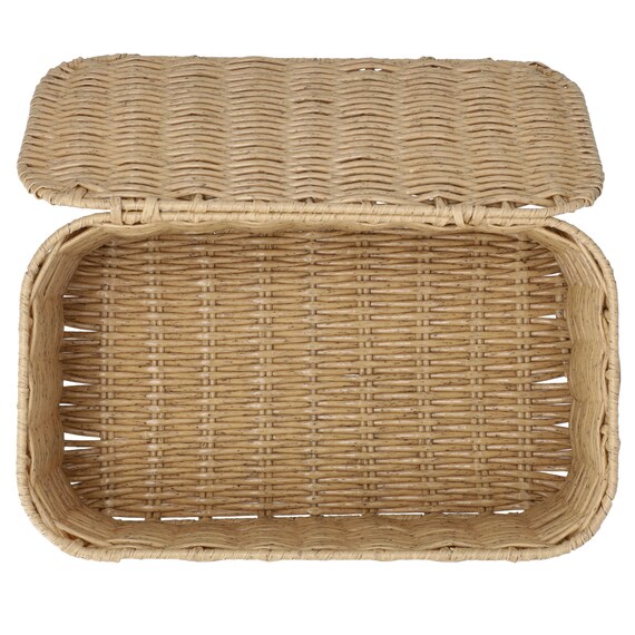 ラタン風 ふた付きバスケット(HN251106) 7枚目画像