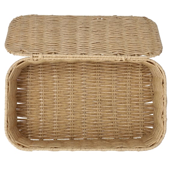 ラタン風 ふた付きバスケット(HN251106) 7枚目画像