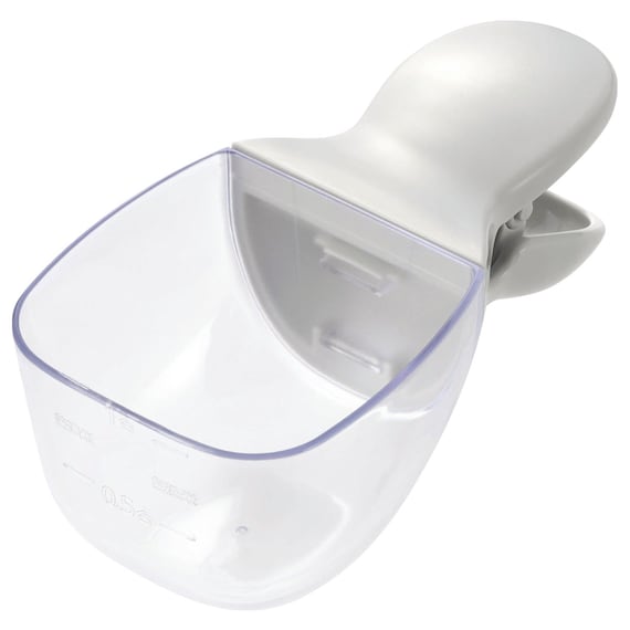 袋クリップ付き 米用計量カップ(ライトグレー) 1枚目画像