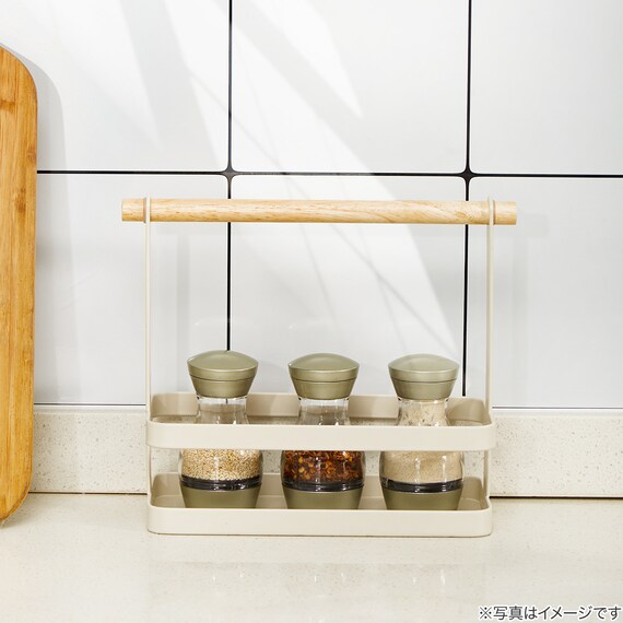 調味料ラック(HF85815 ベージュ) 2枚目画像