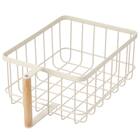 ワイヤーバスケット取っ手付き 高さ10.5cm(HF101236 ベージュ) 1枚目画像