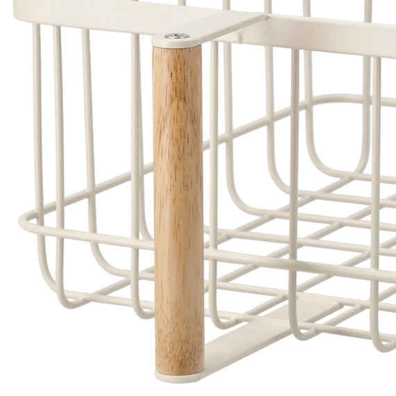 ワイヤーバスケット取っ手付き 高さ10.5cm(HF101236 ベージュ) 6枚目画像