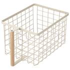 ワイヤーバスケット取っ手付き 高さ15cm(HF84775 ベージュ) 1枚目画像