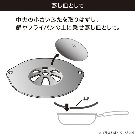 吹きこぼれ防止蓋として使えるスチーマー(KY113) 2枚目画像