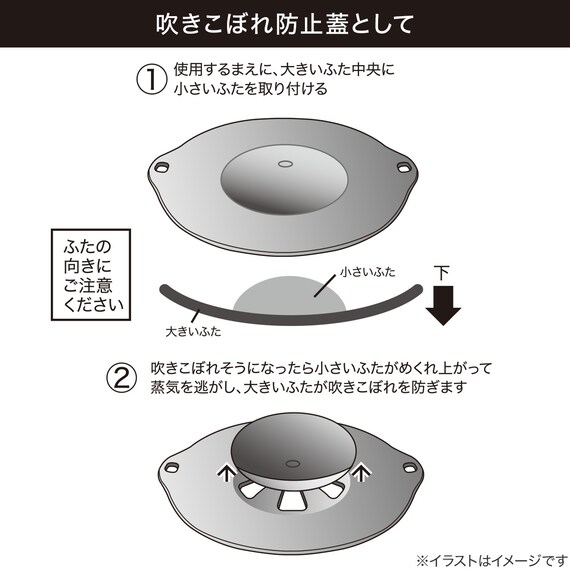 吹きこぼれ防止蓋として使えるスチーマー(KY113) 3枚目画像