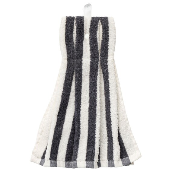 しまがら ループ付きドレスタオル TY(ダークグレー) 1枚目画像