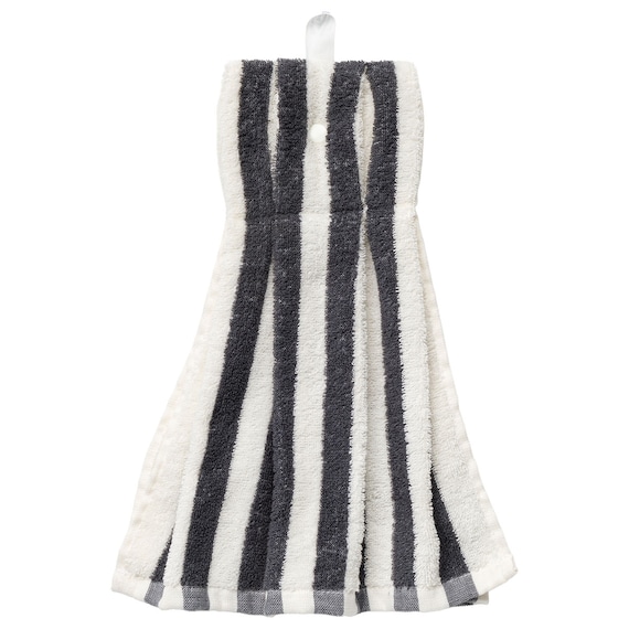 しまがら ループ付きドレスタオル TY(ダークグレー) 1枚目画像