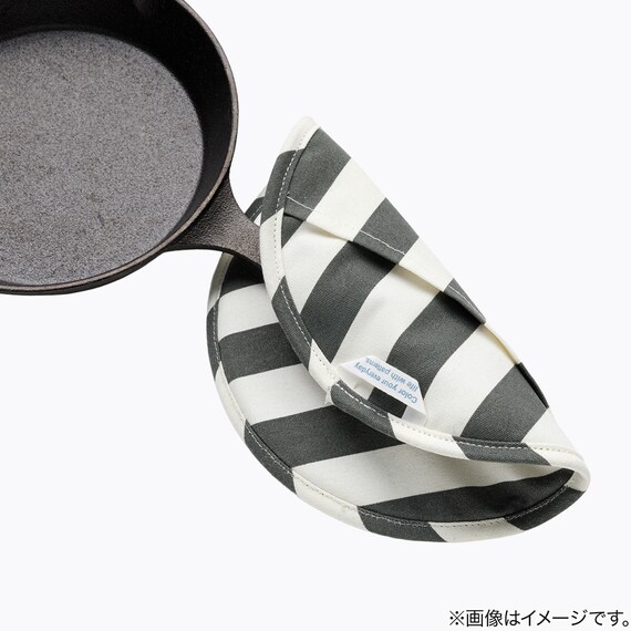しまがら ループ付き 鍋つかみにもなる鍋敷き TY(ダークグレー) 5枚目画像