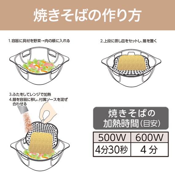 レンジで作るラーメン・焼きそば鍋(モカ) 3枚目画像