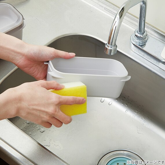 ラク洗 2段 ランチボックス570ml(ライトグレー) 2枚目画像