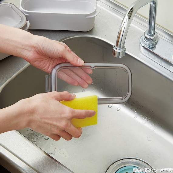 ラク洗 2段 ランチボックス570ml(ライトグレー) 3枚目画像