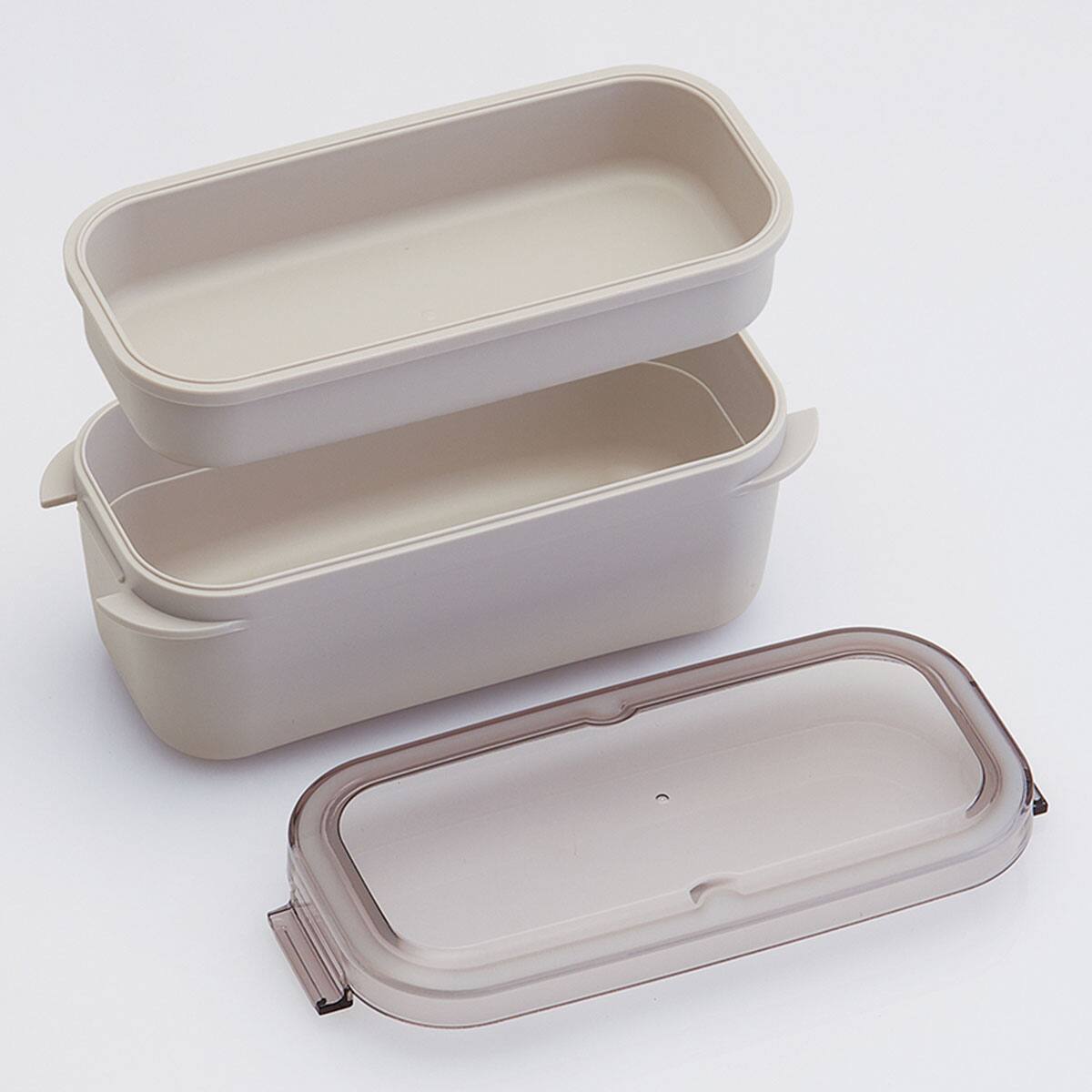ラク洗 2段 ランチボックス570ml(ライトグレー) | ニトリネット【公式
