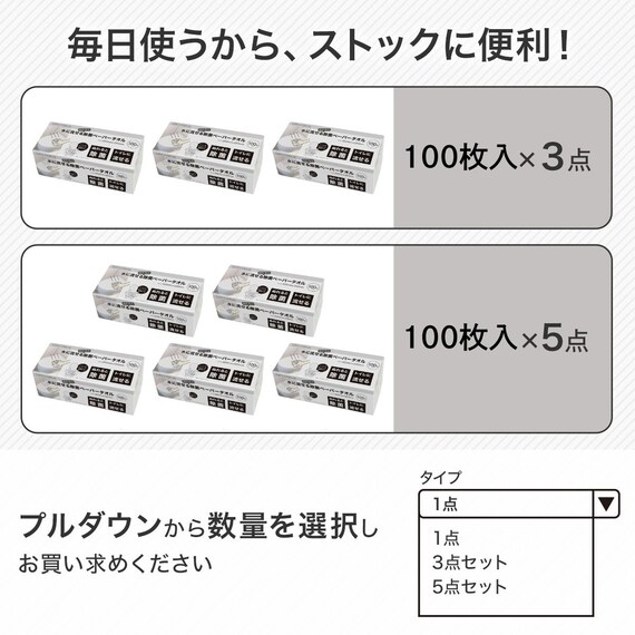 水に流せて濡れると除菌するペーパータオル 100枚入り 6枚目画像
