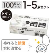 【1・3・5点】水に流せて 濡れると除菌する ペーパータオル 100枚入り