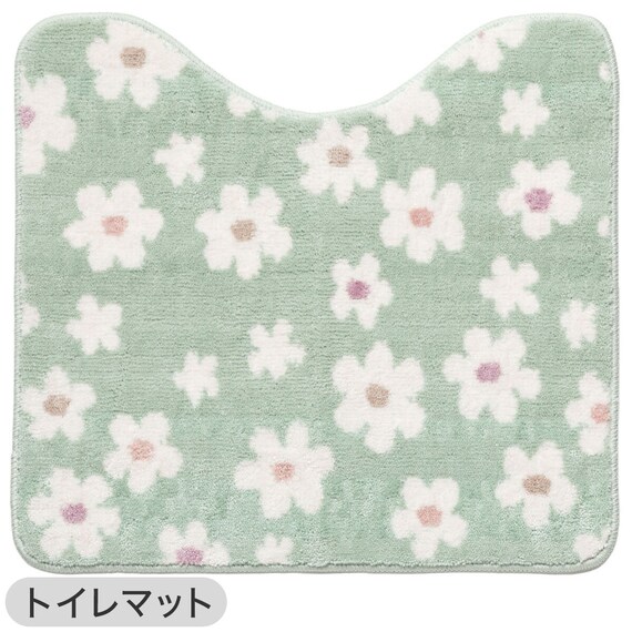 【3点セット】トイレマット+普通型/洗浄・暖房型どちらにも合うフタカバー+洗えるトイレスリッパ(RSP GR LG26) 2枚目画像