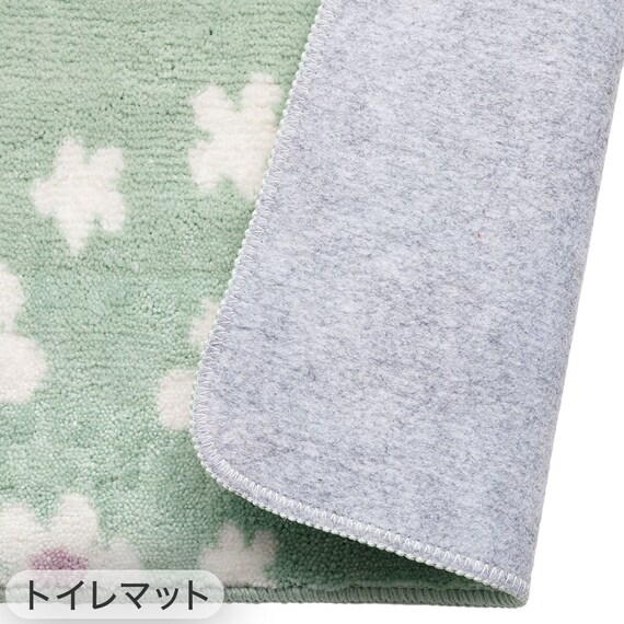 【3点セット】トイレマット+普通型/洗浄・暖房型どちらにも合うフタカバー+洗えるトイレスリッパ(RSP GR LG26) 8枚目画像