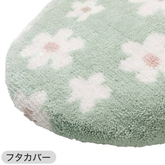 【3点セット】トイレマット+普通型/洗浄・暖房型どちらにも合うフタカバー+洗えるトイレスリッパ(RSP GR LG26) 14枚目画像