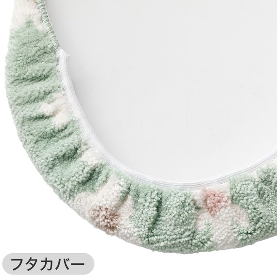 【3点セット】トイレマット+普通型/洗浄・暖房型どちらにも合うフタカバー+洗えるトイレスリッパ(RSP GR LG26) 15枚目画像