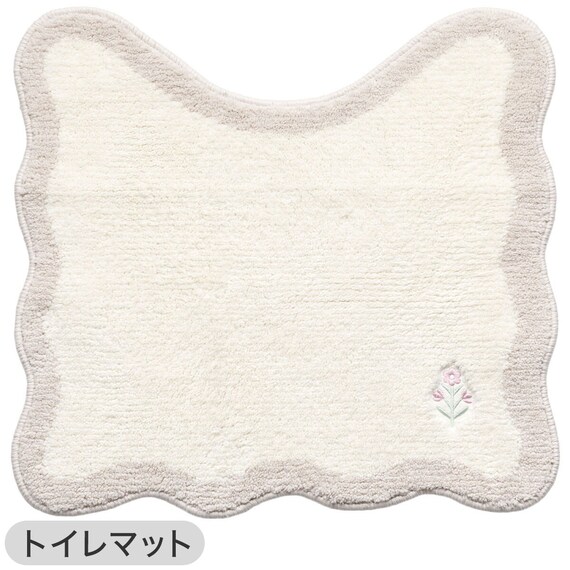 【3点セット】トイレマット+普通型/洗浄・暖房型どちらにも合うフタカバー+洗えるトイレスリッパ(RSP2 IV RW26) 2枚目画像