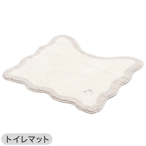 【3点セット】トイレマット+普通型/洗浄・暖房型どちらにも合うフタカバー+洗えるトイレスリッパ(RSP2 IV RW26) 5枚目画像