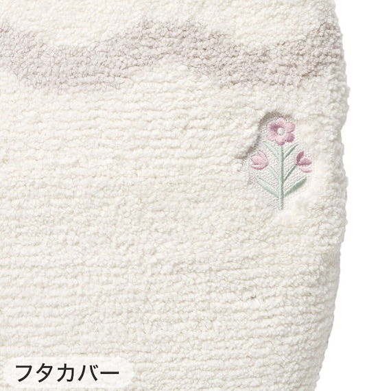 【3点セット】トイレマット+普通型/洗浄・暖房型どちらにも合うフタカバー+洗えるトイレスリッパ(RSP2 IV RW26) 15枚目画像