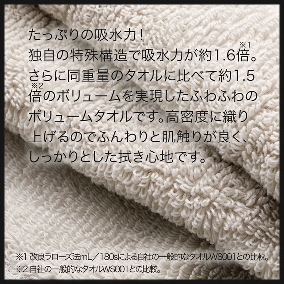 バスタオル ロングパイル ライトグレー 3枚目画像