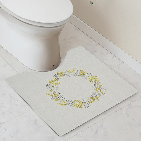 PUトイレマット55×60(ミモザ柄 NC01) 1枚目画像