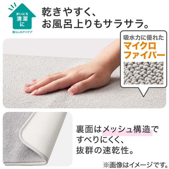 しっかり吸水メッシュバスマット(DGY 35x50 KH01) 2枚目画像
