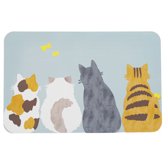 吸水がいい やわらかいバスマット(38x59  CATS NA04) 1枚目画像