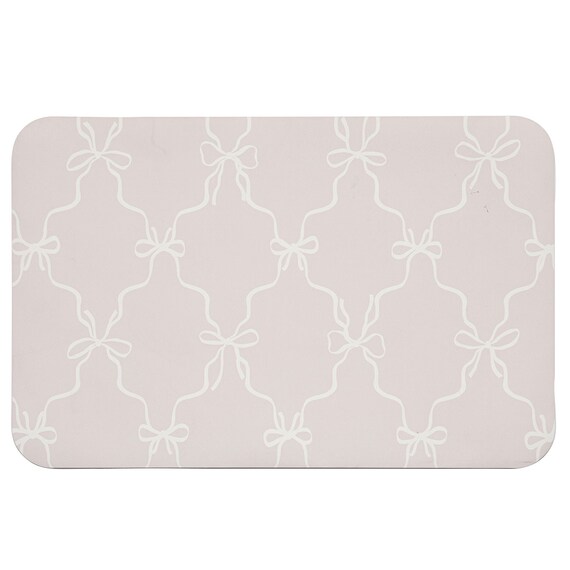 珪藻土入りやわらかバスマット(ソフトカイテキ リボンラティス 38×59 NG09) 1枚目画像