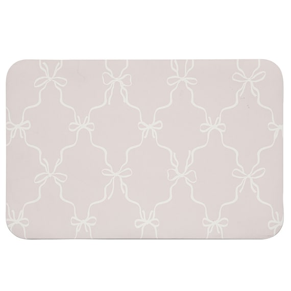 珪藻土入りやわらかバスマット(ソフトカイテキ リボンラティス 38×59 NG09) 1枚目画像