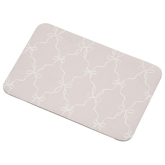 珪藻土入りやわらかバスマット(ソフトカイテキ リボンラティス 38×59 NG09) 4枚目画像