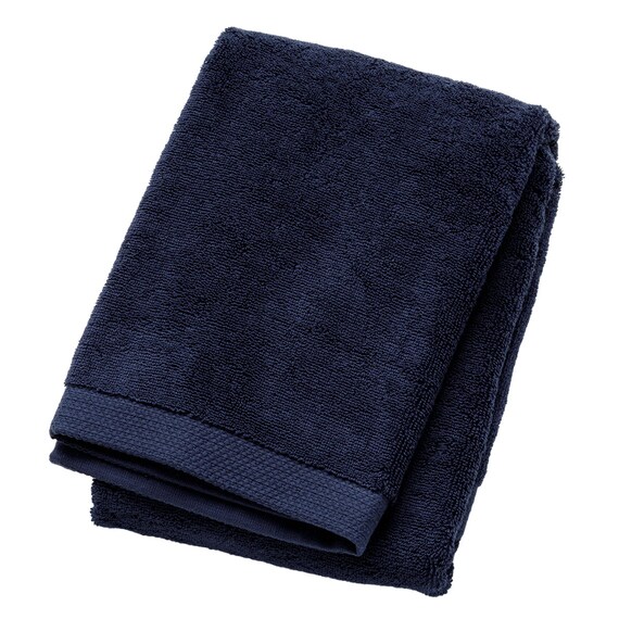 フェイスタオル(ネイビー SW01)+バスタオル(ネイビー SW01)2点セット 4枚目画像