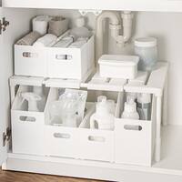 【シンク・洗面下 収納】幅・奥行・高さ調整可能 伸縮ラック(CH01) イータ・クラネ