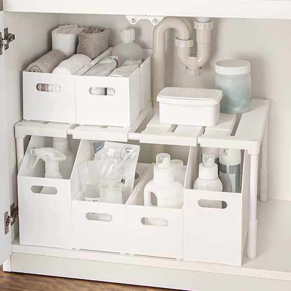 【シンク・洗面下 収納】幅・奥行・高さ調整可能 伸縮ラック(CH01) イータ・クラネ 1枚目画像