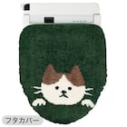 【2点セット】トイレマット+普通型&洗浄・暖房型兼用トイレフタカバー(ネコガラ LG30) 2枚目画像