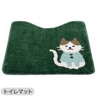 【2点セット】トイレマット+普通型＆洗浄･暖房型兼用トイレフタカバー(ネコガラ LG30) 12枚目画像