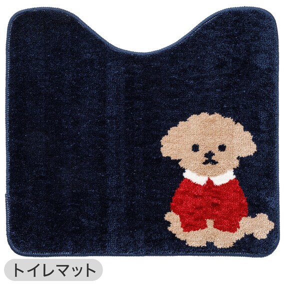 【2点セット】トイレマット+普通型＆洗浄･暖房型兼用トイレフタカバー(イヌガラ LG40) 10枚目画像