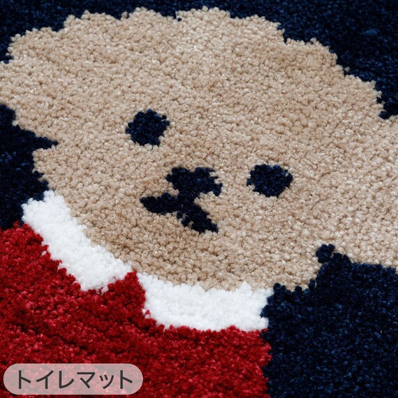 【2点セット】トイレマット+普通型&洗浄・暖房型兼用トイレフタカバー(イヌガラ LG40) 13枚目画像