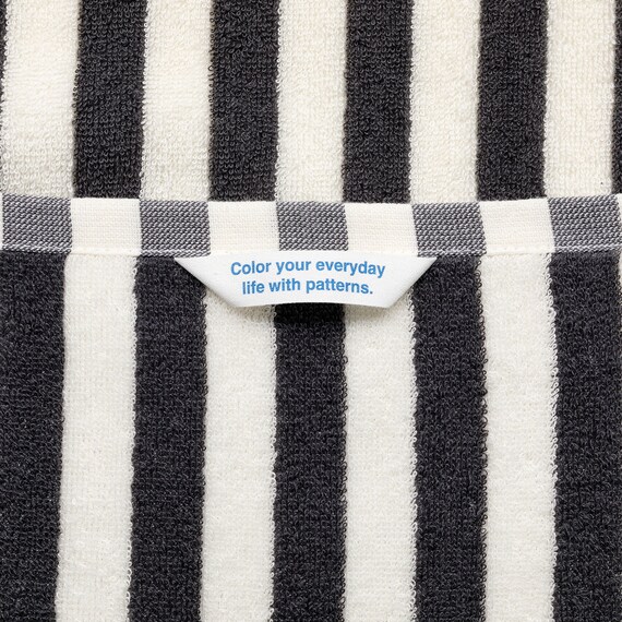 しまがら ループ付き フェイスタオル(グレー TY) 4枚目画像