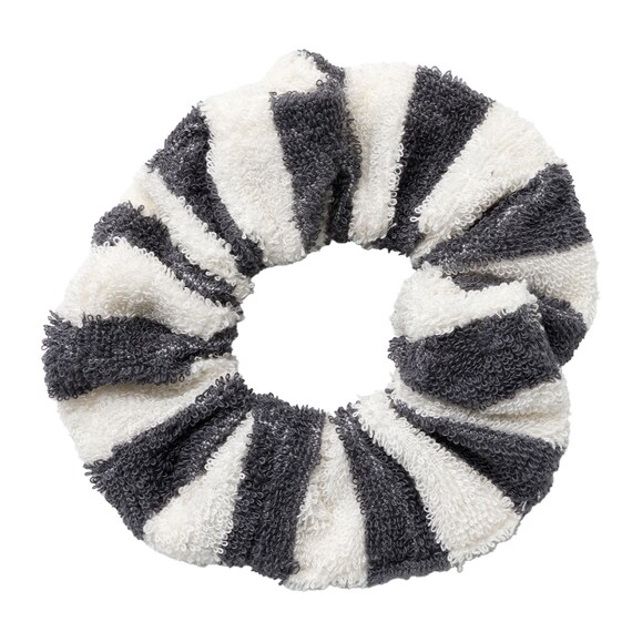 しまがら ループ付き シュシュ(グレー TY) 1枚目画像