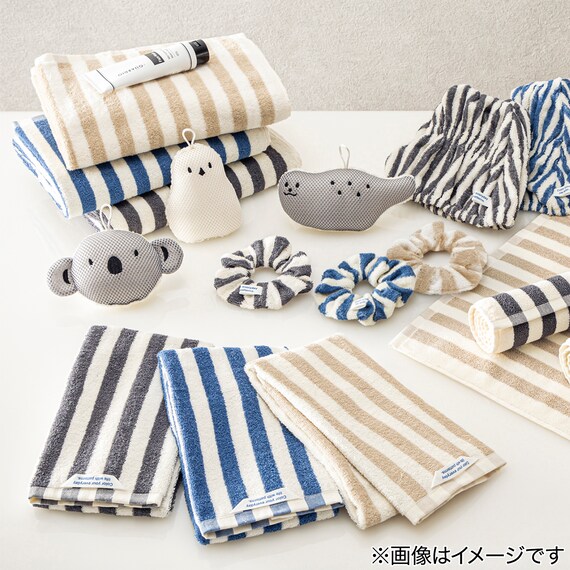 しまがら ループ付き シュシュ(グレー TY) 5枚目画像